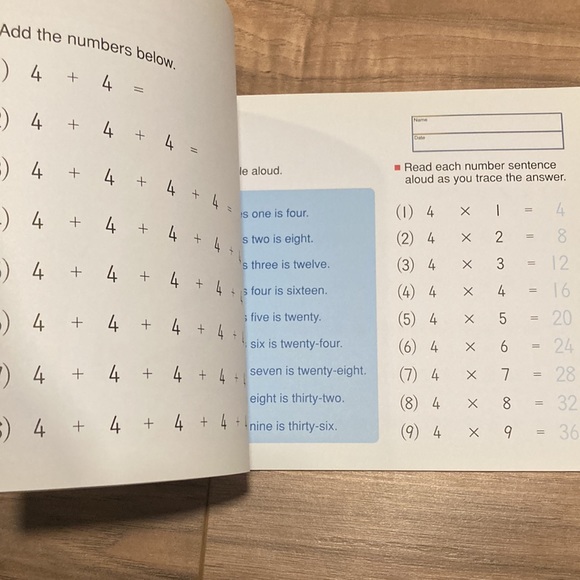 Two Kumon workbooks ages 6, 7, 8 ~ simple subtraction and simple multiplication - Picture 5 of 9